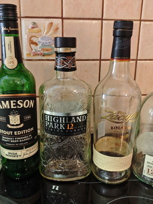 Empty bottles from premium spirits used, pack of 13
