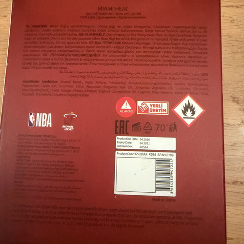 Miami Heat NBA collectible perfume, sealed authentic