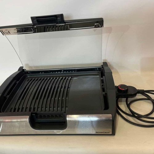 Silvercrest electric tabletop grill with glass lid 10x44x33