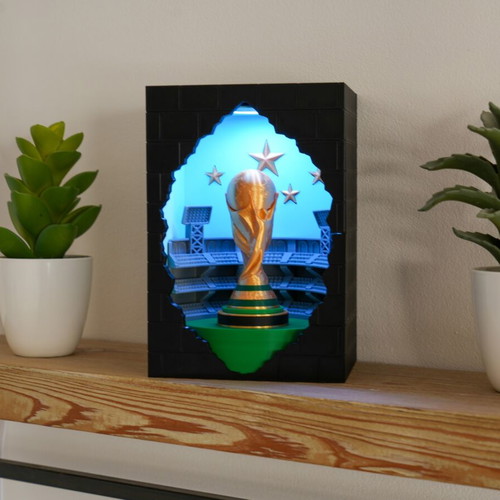 Wolrd Cup lamp like new with USB LED and switch