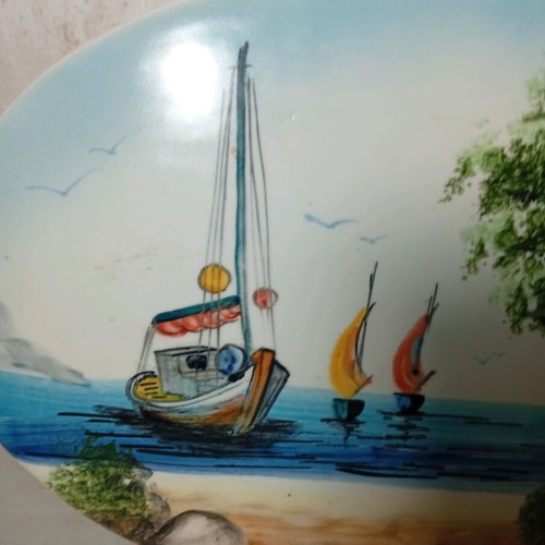 Decorative ceramic wall plate of Greek folk art new