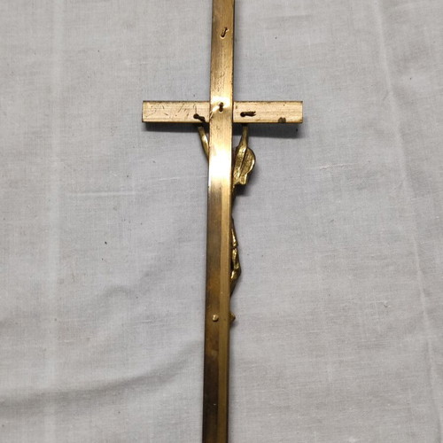 Vintage brass wall cross used