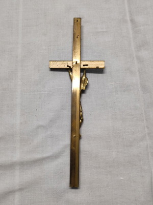 Vintage brass wall cross used