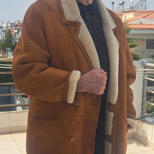 Lambskin Shearling Men's Coat Jacket like new, brown, size XL