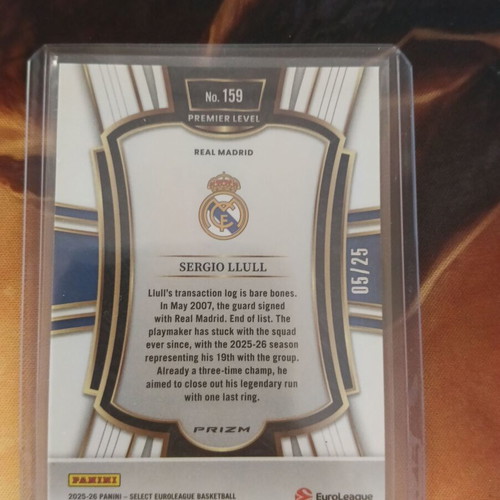 Sergio Llull Panini Select EuroLeague Premier Tie-Dye Prizm Card like new