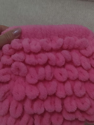 Handmade puffy bag medium size pink