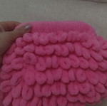 Handmade puffy bag medium size pink