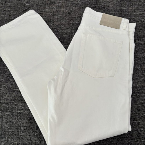 Aaron Levine x Zara white jeans new, mid rise straight leg