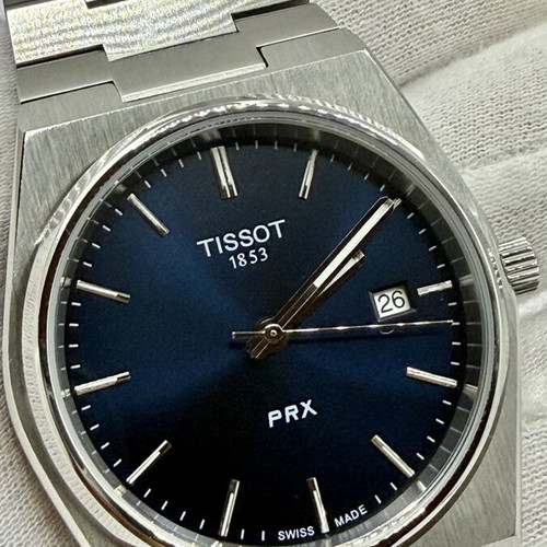 Tissot PRX Quartz watch, blue and silver