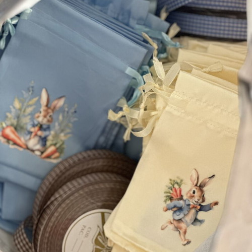 Peter Rabbit Satin Baptism Favor Bags New, 232 Pieces