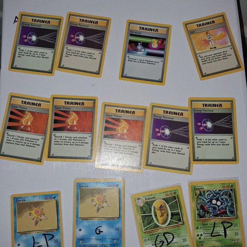 117 vintage Pokemon cards, assorted conditions