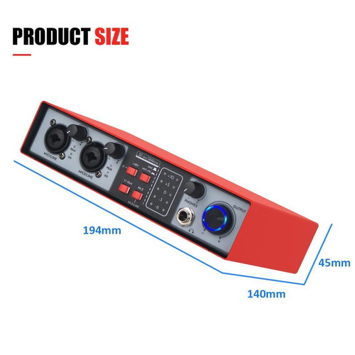 USB audio interface 2-in-2-out 32-bit/384kHz DSP 48V new, home studio