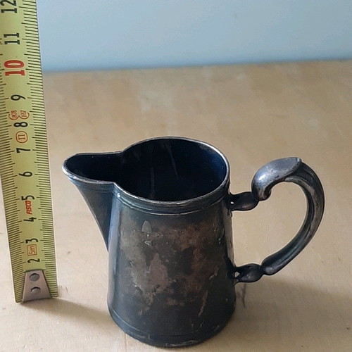 Christofle metal jug used 19th century with heavy patina