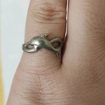 Silver dolphin ring small