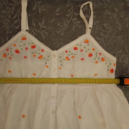 Maxi dress cotton used with floral embroidery Edited M/L