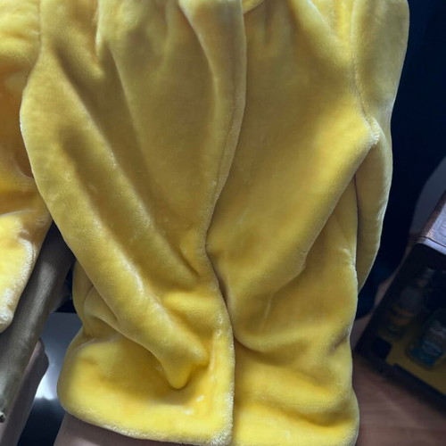 Yellow faux fur coat new, statement jacket