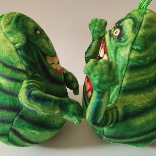 Ghostbusters Green Scary Slimer plush toys used, pack of 2