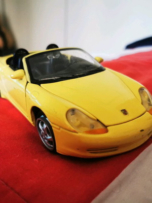 Metal collectible Porsche Boxster car used, yellow