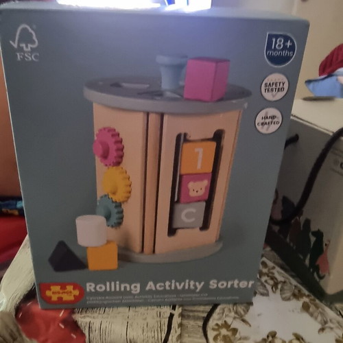 Bigjigs Toys Rolling Activity Sorter wooden educational toy like new