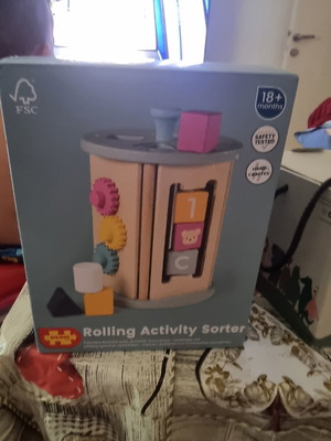 Bigjigs Toys Ξύλινος Εκπαιδευτικός Κύλινδρος Δραστηριοτήτων σαν καινούργιο
