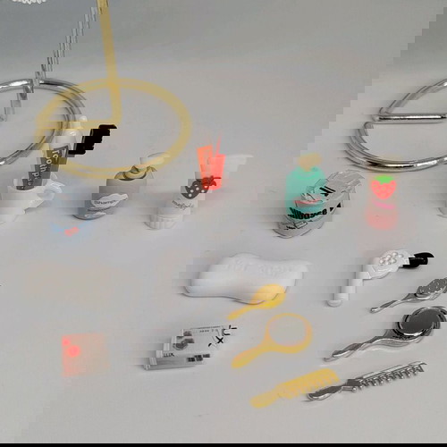 Αξεσουάρ μπάνιου για κούκλες, καινούργια σετ 15 τεμαχίων