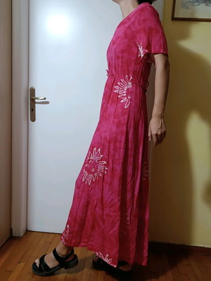 B&C Fuchsia Tie Dye Maxi Dress Like New M-L