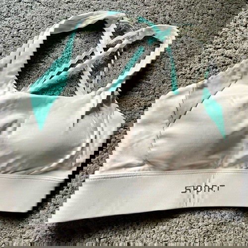 Sports bra like new, white and turquoise, size S/M