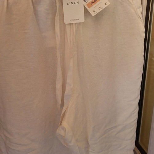 Linen pants new, white, size M, Oysho