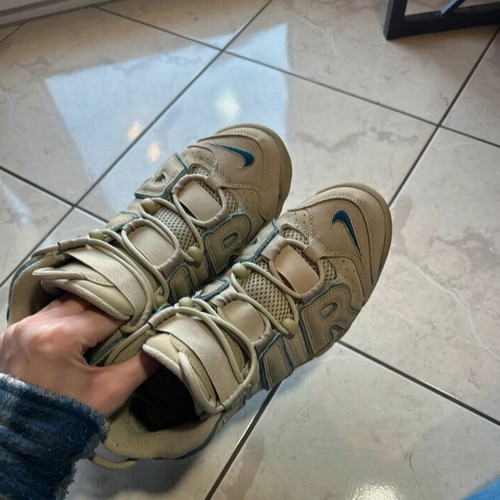 Nike Air athletic shoes like new, beige and blue, size 40