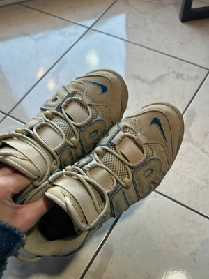 Nike Air athletic shoes like new, beige and blue, size 40
