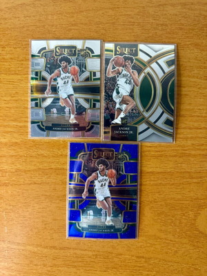 Panini Select Basketball 2023-24, lot of 3 RC Andre Jackson Jr. cards like new