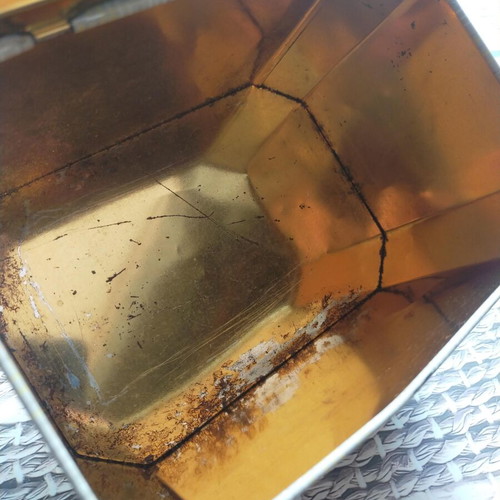 Metal box with flowers