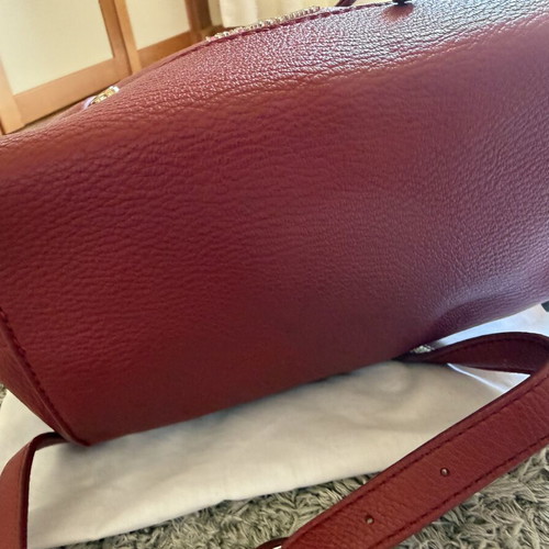 Love Moschino real leather backpack, red