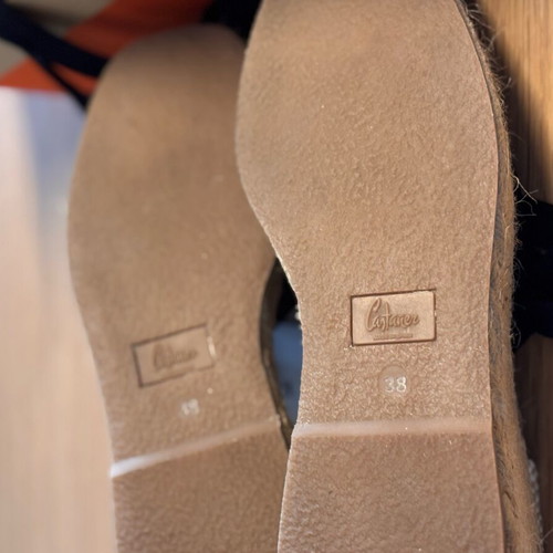 Castaner Tina Black Espadrilles Square Toe size 38 like new