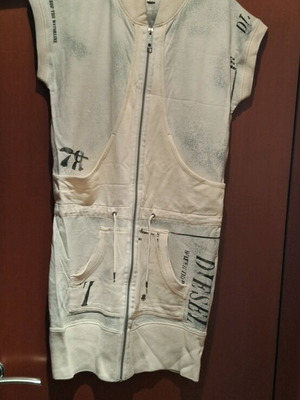 Diesel mini sweatshirt dress like new, beige with zipper