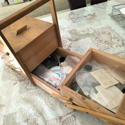 Handmade sewing tool case used