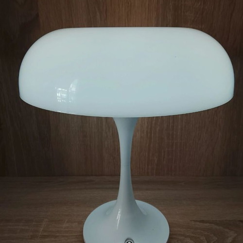 White mushroom lamp new, height 24 cm