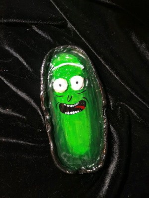 Pickle Rick ashtray handmade from clay new