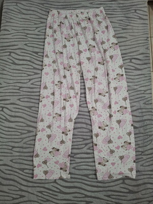 Pajama pants like new, cotton, white and pink, size XL