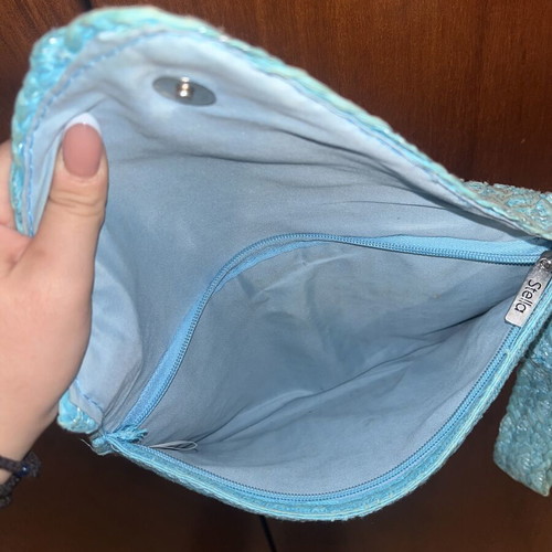 Straw clutch bag Doca like new, turquoise