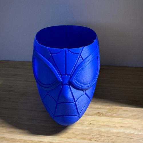 3D Printed Spider-Man Popcorn Bowl Blue new, ideal for movie nights