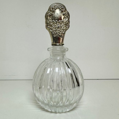 Vintage crystal perfume bottle, Victorian Baroque style