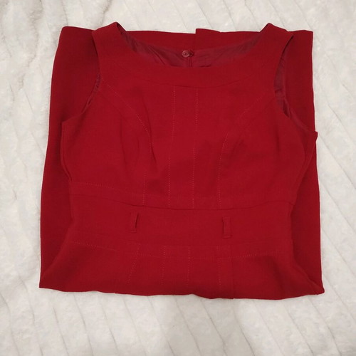 Red sleeveless georgette dress like new, size M
