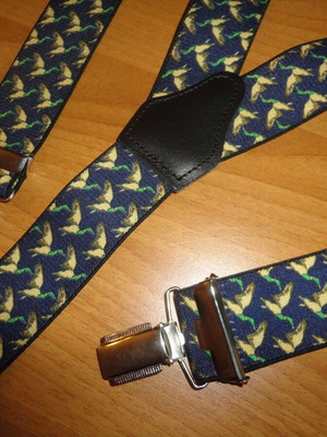 German suspenders like new, standard size 110 cm, blue