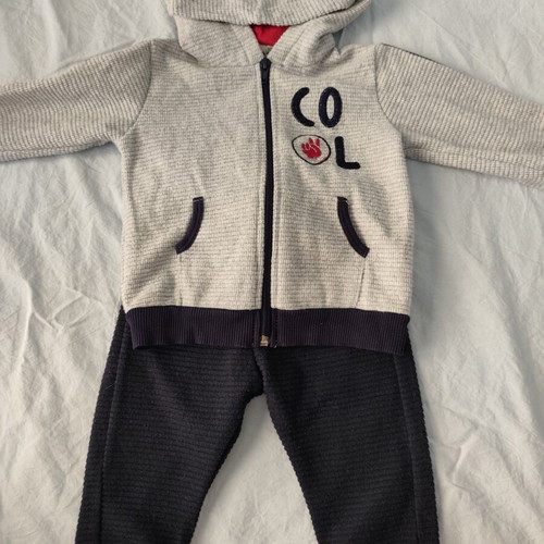 Hashtag for Boys baby tracksuit set 12M, grey and black
