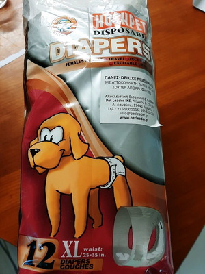 Diapers for large puppy used, pack of 12