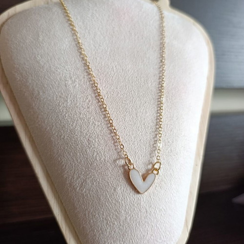 Heart necklace gold color stainless steel