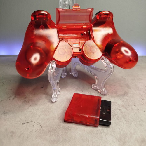 Wireless Controller for PlayStation 2 New, Transparent Red