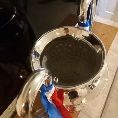 Champions League trophy like new, accurate replica with engraved winning teams