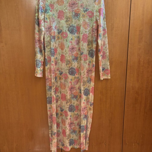 ZARA maxi dress with sequins and floral print, size S